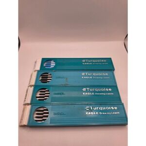 Vintage‎ Berol Eagle Turquoise Drawing Leads Lot of 4 Cases Blue Graphite E1 E2